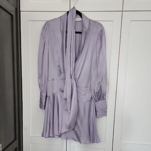 Zimmermann Soft Purple Dress with Scarf Accent